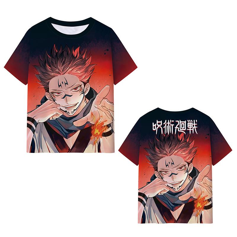 Satoru Gojo Japanese Anime Jujutsu Kaisen T-Shirts 3D Printed Summer Quick Dry Round Neck Short Sleeves for Men Polyester Do Not Fade