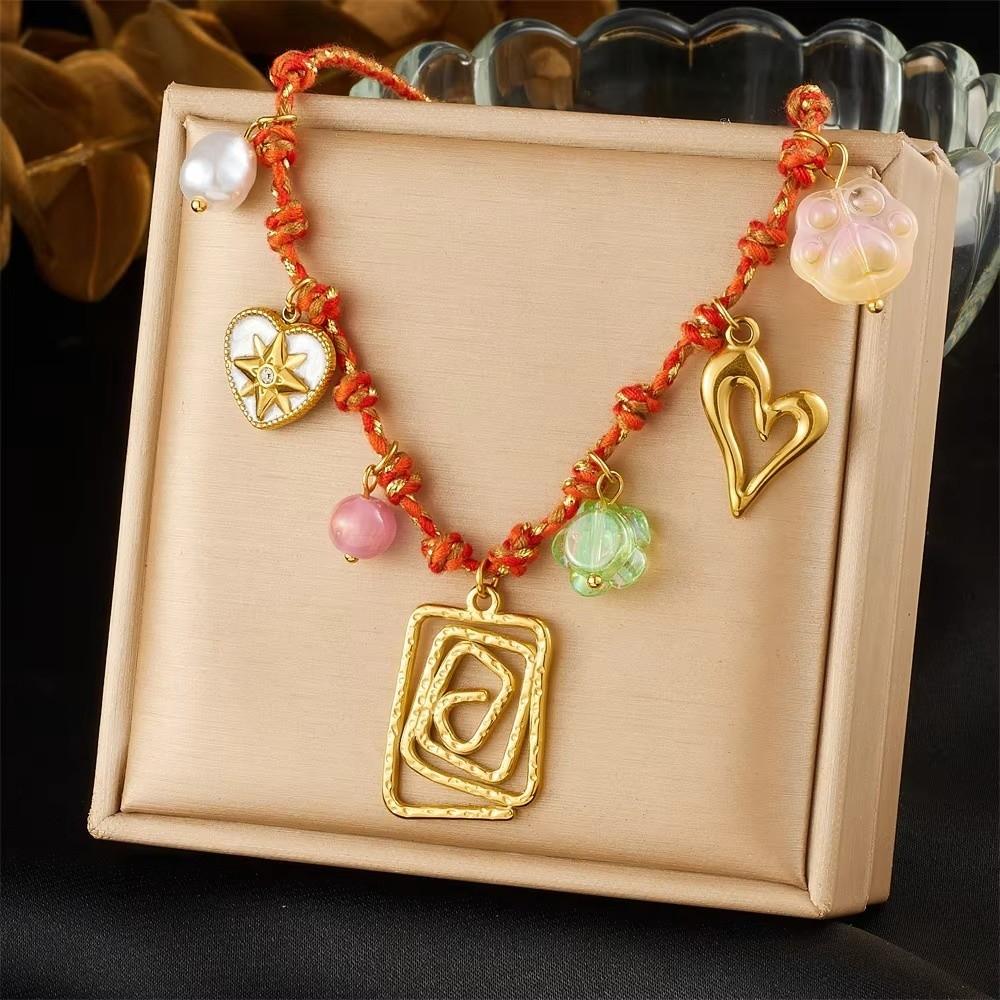 Multi-Pendant Shell Pendant Necklace Ocean Series Clavicle Necklace Starfish Necklace  Summer