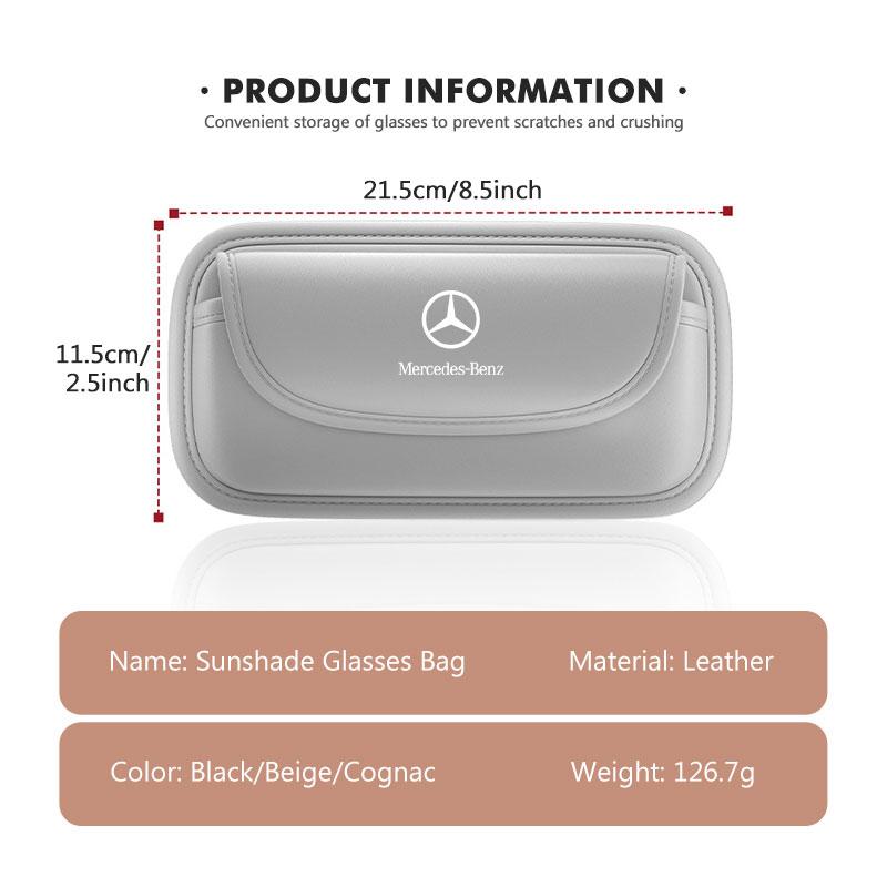 FA05Car Sun Visor Plate Glasses Case Sunshade Clamp Organizer For Mercedes Benz AMG A C E S G Class W201 W210 W108 W204 W205 W203