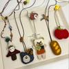 Cute Cartoon Plush Long Pendant Necklace For Women Versatile Sweater Chain