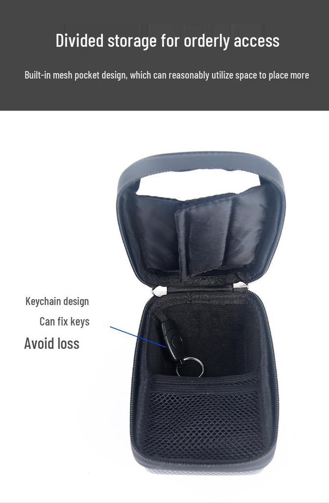 Unisex EVA Hartschalen-Fahrradlenkertasche mit Touchscreen, Wasserabweisendes Handyfach für Mountainbiking