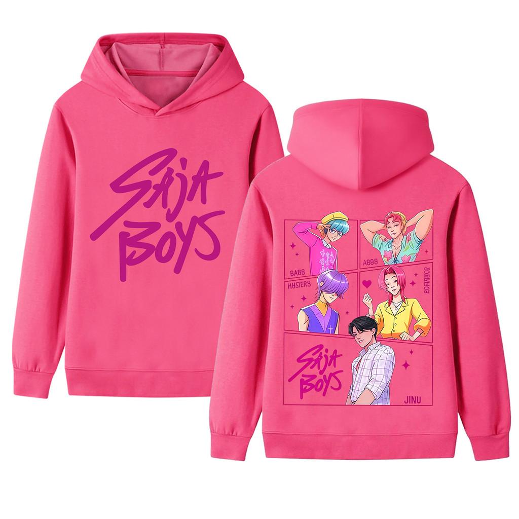 B1217-2 Kids Boys Girls Kpop Rumi Zoey Mira Sajaboys Double-sided Print Long Sleeves Hoodie