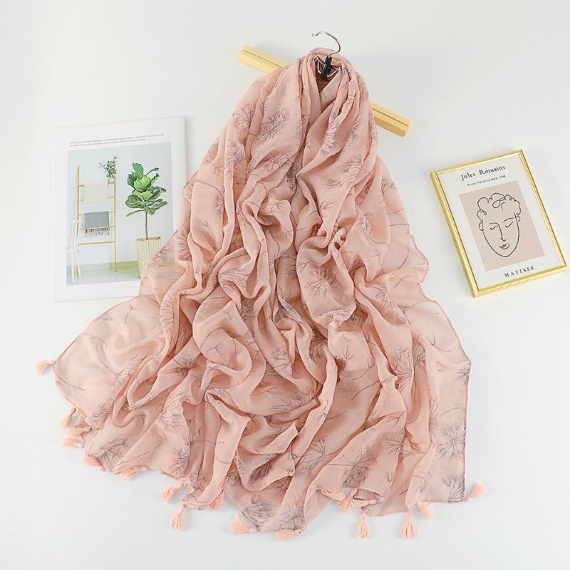 Autumn and winter small fresh rendering ink painting butterfly printing warm shawl, travel beach towel cotton and linen feel scarf