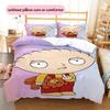 Stewie Griffin Pattern Bedding Home Decoration Birthday Gift ( 1 duvet cover + 2 pillowcase, without core),fan merchandise.