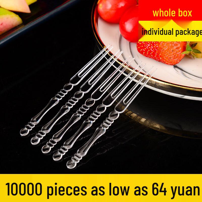 Disposable Individually Wrapped Plastic Fruit Forks