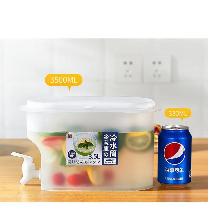 1/2Pcs 3.5L Large Capacity Cold Water Pitcher Kettle with Faucet In Refrigerator Iced Beverage Dispenser Refrigerator and Spigot