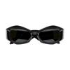 Versace Logo Injection Irregular Sunglasses Women's Black 17384505 0VE4466U GB1 87 black-Black 54