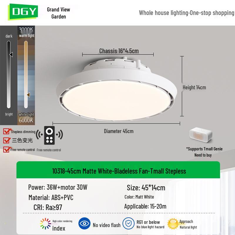 

Беслопастной умный потолочный вентилятор с подсветкой: Современный, Бесшумный и Невидимый Дизайн для Спальни и Столовой
