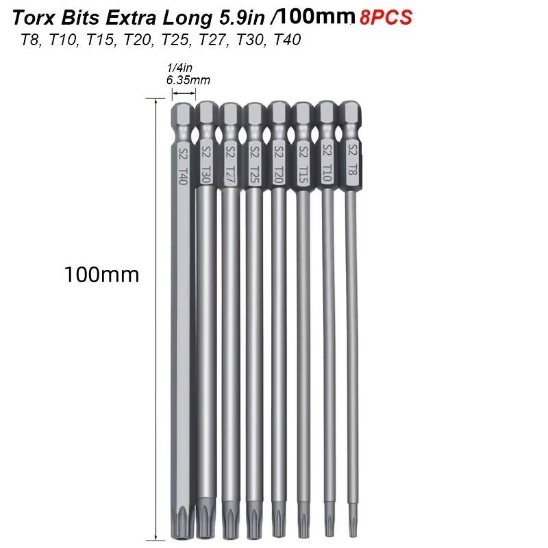 

8 шт. полая головка отвертки сливовый цвет 100 мм длинная шестигранная ручка S2 отвертка бита электрический инструмент дрель набор серебряный