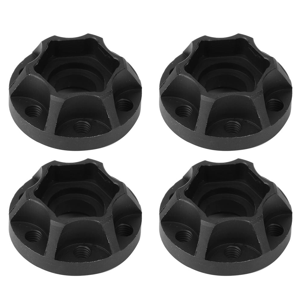 4pcs RC Car Wheel Hex Hubs Wheel Adapter Black Fit for SCX10 1 10 RC Crawler 1.9inch 2.2inch Wheel