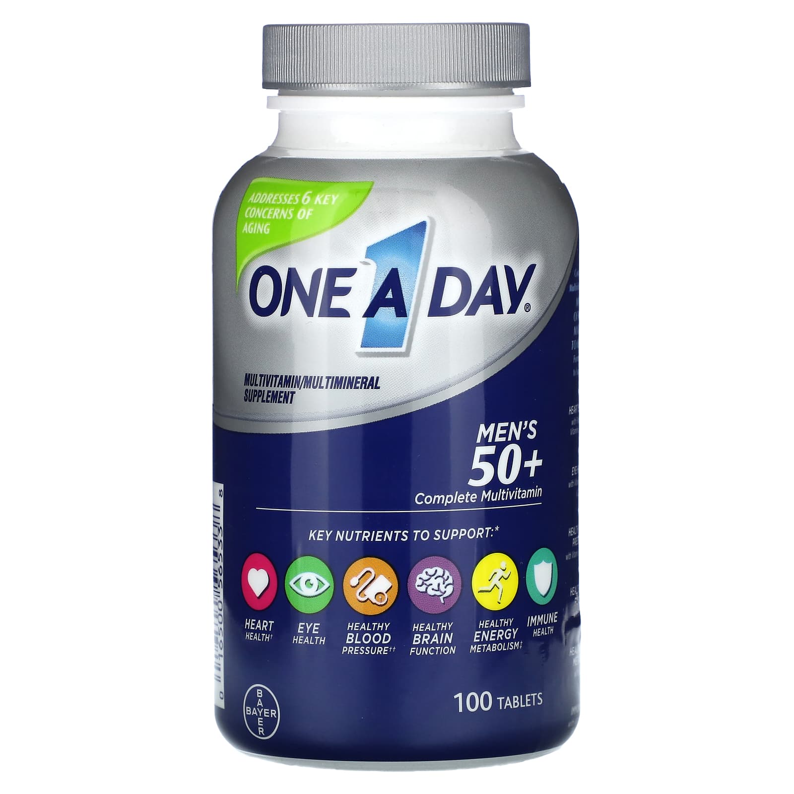 

One-A-Day, Complete Multivitamin/Multimineral Supplement for Men 50+, 100 Tablets