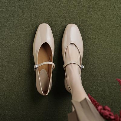 Mode 2024 Neue Prägnante Bequeme Lässige Damen Ballerinas Frühling Sommer Büro Damen Echtes Leder Mary Janes Schuhe Frau Retro-Stil