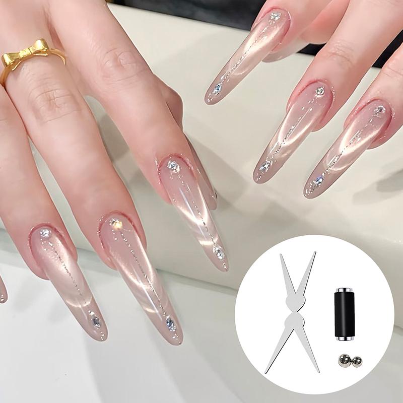 Nail Art Nail Strong Magnetic Stick With Cat Eye Magnetic Ball Double Head Cylindrical UV Gel Magnet Tools Nail Design Tools