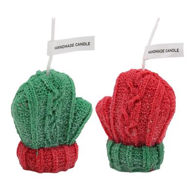 Christmas Glove Shape Scented Candle Gloves Decorative Candle for Photo Prop Ornament
