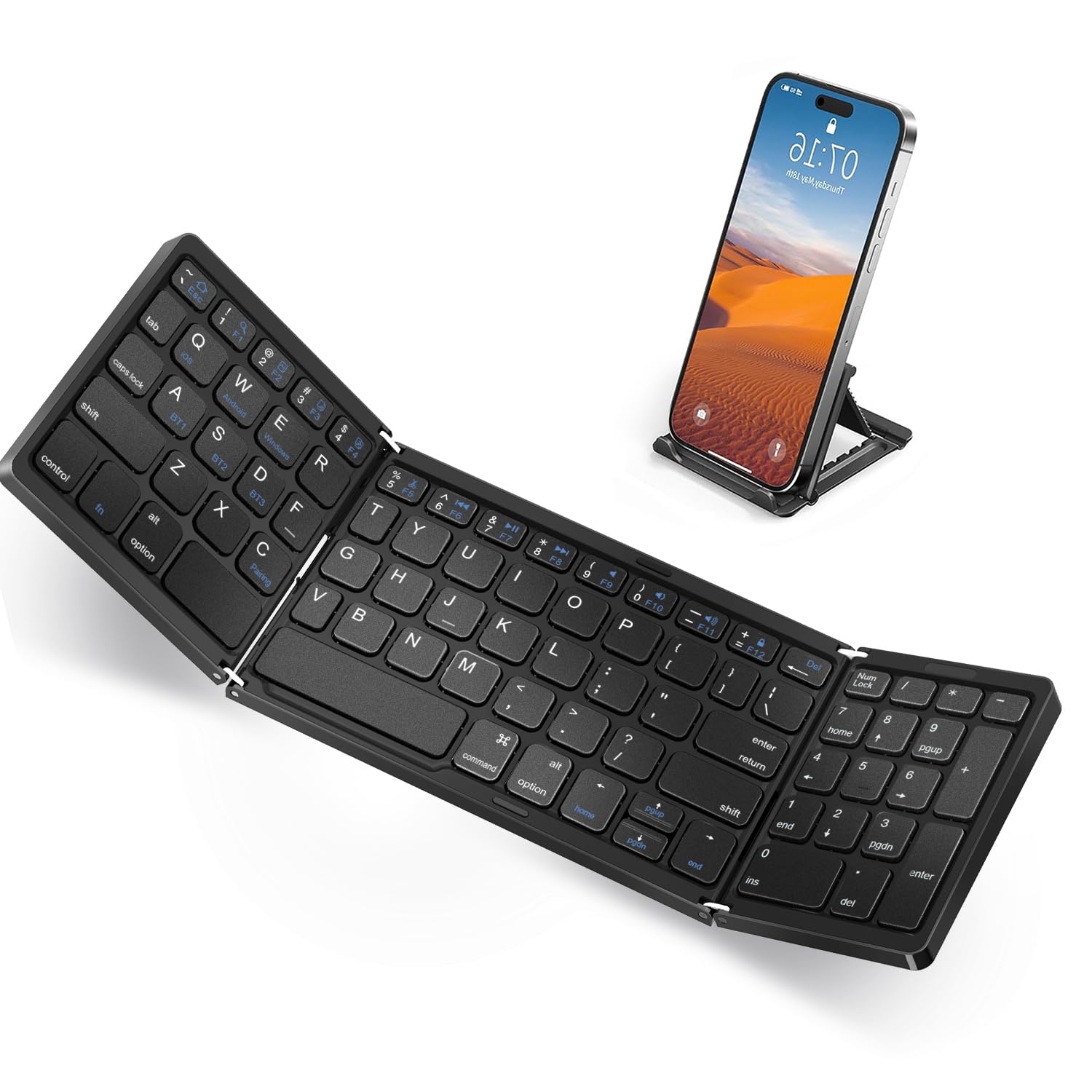 

Бездротова складна клавіатура з цифрами Сумісна з 3 компактними міні-клавіатурами для та сумісністю з пантографом Windows Сумісна з багатьма моделями