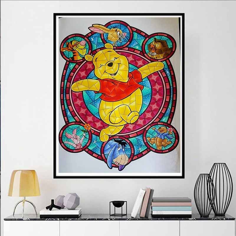 Disney Diamond Painting Winnie The Pooh and Friends Themed Illustration Wall Decoration Full Diamond Crossstitch DIY Gift Home Decoration