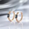 Luxury Black Natural Zircon Earrings For Women Fine  Rose Gold Bride Earrings Vintage Wedding Jewelry Gift Fashion