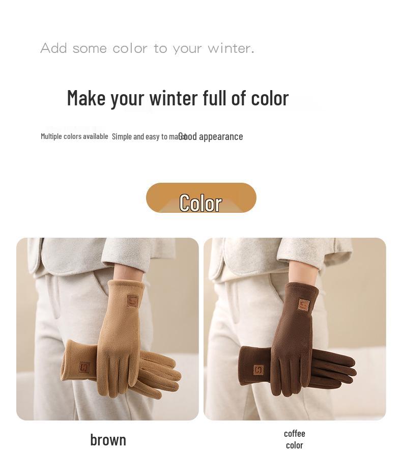 Women's Winter Cotton Touchscreen Cycling Gloves - Thick Velvet, Electric Motorcycle Cold Protection & Warmth