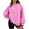 Plus Size Solid Color Sweatshirt, Casual Long Sleeve Crew Neck Pullover Sweatshirt, Women's Plus Size Clothing