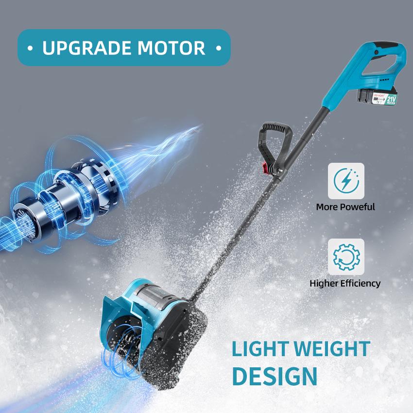 21V Cordless Snow Sweeper, Brushless Motor, Telescopic Handle, 12” Width