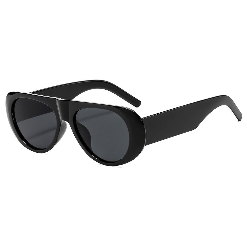 

Stylish Elliptical Uv400 Sun Glasses With Pc Frame For Sports And Casual Wear BlackFrameGrayLens