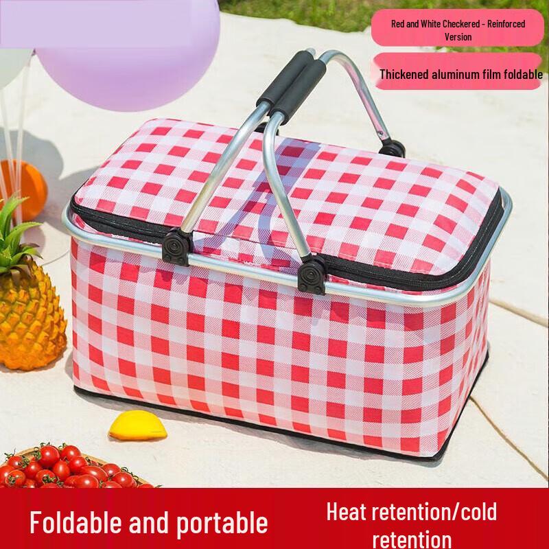 Portable Folding Insulated Cooler Picnic Basket