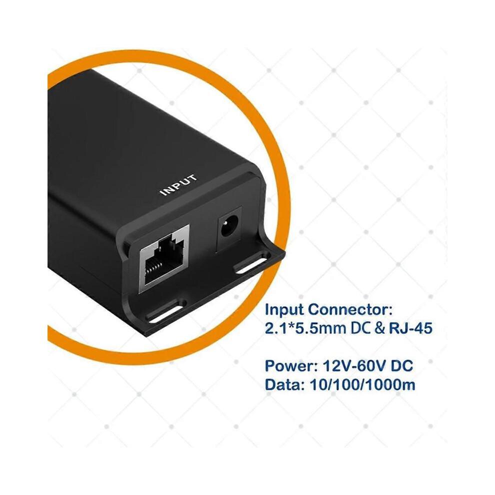Gigabit PoE Injector 12V to 24V PoE Converter for Solar Conversions 12-60V Input 24V Passive PoE Output for