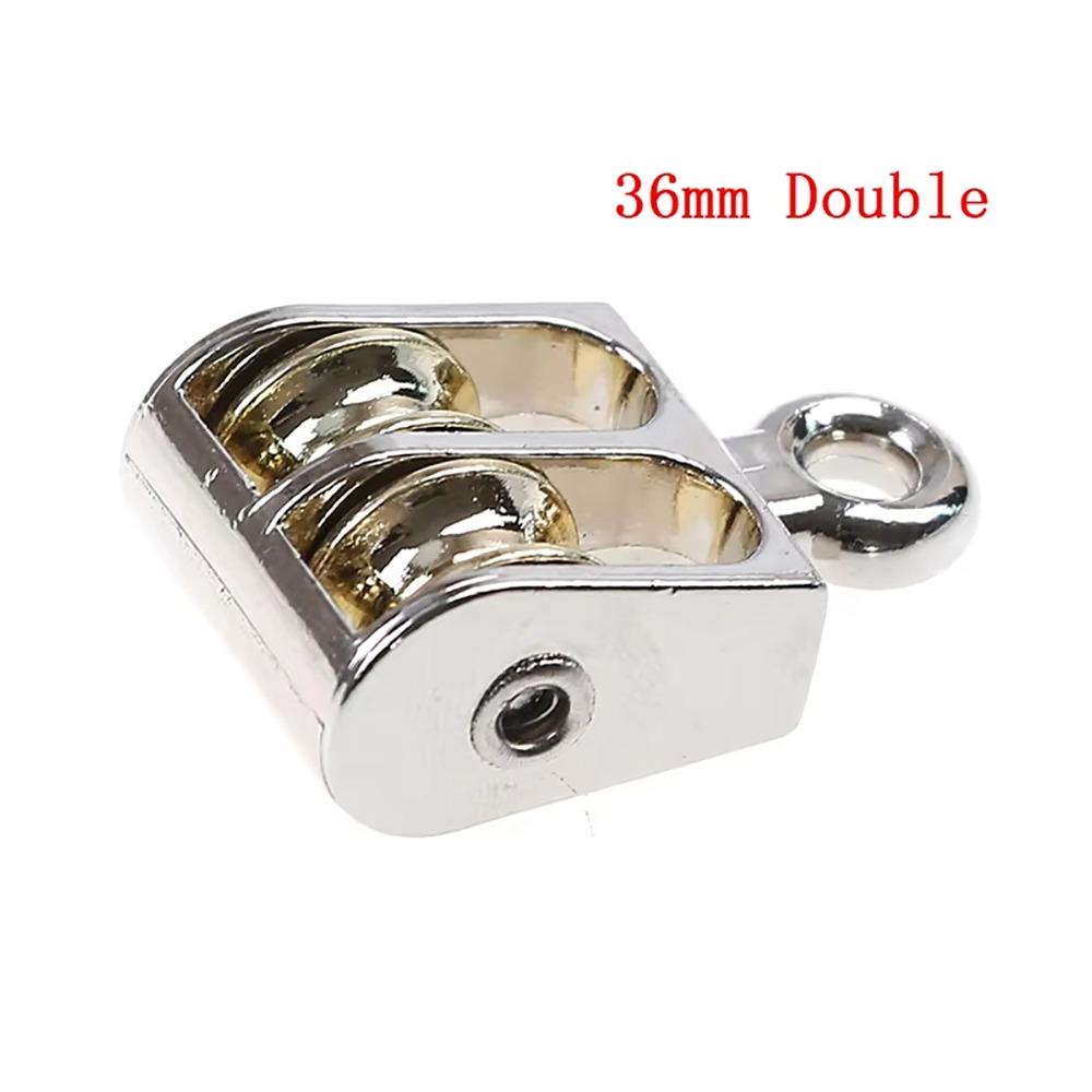 1Pcs Single/Double Wheels Messenger Pulley 36/52/75mm Metal Sheave Durable Fixed Pulley  Crown Block