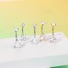 ASTM F136 Titanium Internally Threaded Round Drop CZ Navel Ring Belly Button Ring Navel Piercing Body Piercing Jewelry