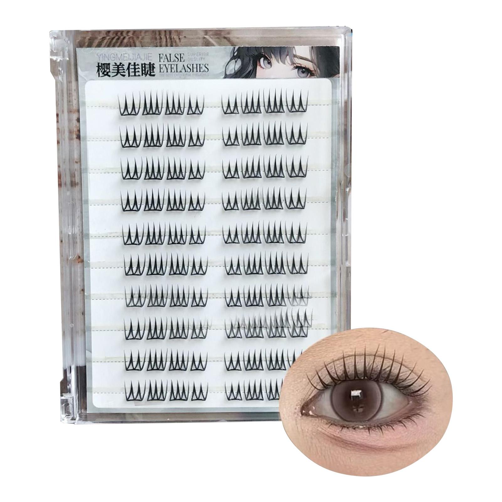 

K-Pop Style False Eyelashes 7-13mm Mixed Lengths Natural C-Curl Black Fiber Lashes for Daily Wear Party Makeup