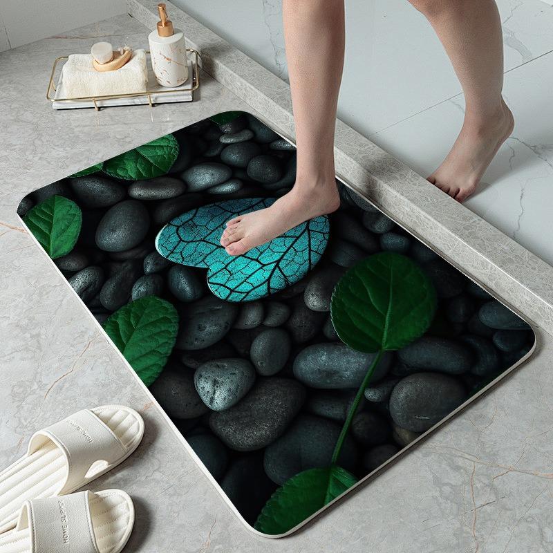 1Pcs Pebble Pattern Soft Kitchen Rug Anti-Fatigue Kitchen Rug Waterproof Non-Slip Rugs Set Runner Rug Bedside Rug Absorbent Carpet For Kitchen