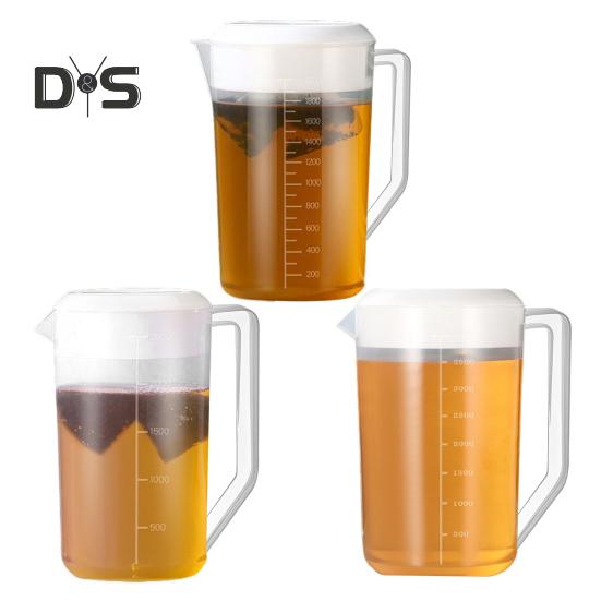 Unbreakable Plastic Water Pitcher with Lid BPA-Free Ice Tea Kettle Iced Tea Pitcher Lemonade Juice Beverage Jar for Hot Cold Drinks