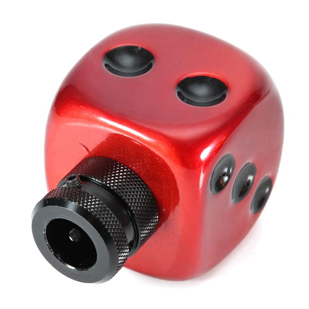 BAOQI Universal Car Shift Knob Cover Shift Knob MT AT Dice Pattern (Red Black Dots)