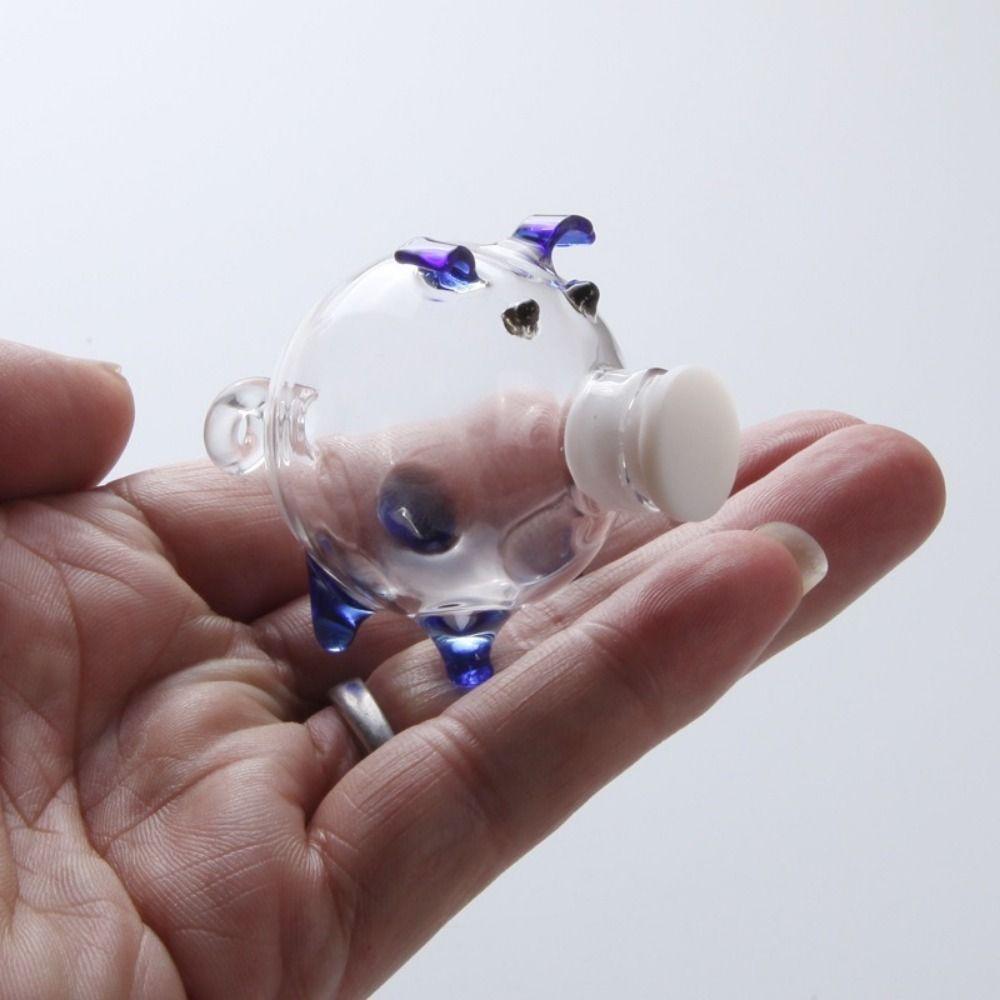 Delicate Cartoon Piggy Money Bank Visible Lightweight Pig Shape Piggy Bank Transparent Golden Beans Container Home Decor