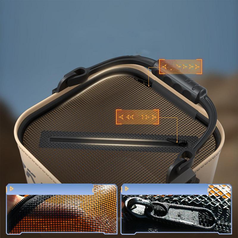Fishing Bucket Foldable Fish Bait Bucket Multifunctional Waterproof Water Bucket Portable for Hiking Camping BBQ Beach Fishing
