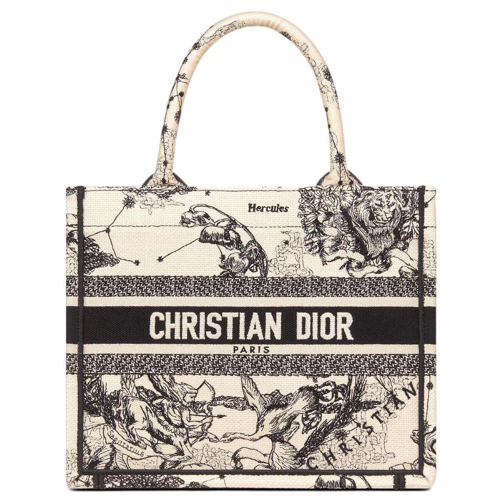 Dior BookTote Embroidery Handbag Small Women's Milk White M1265ZRHZ-M941