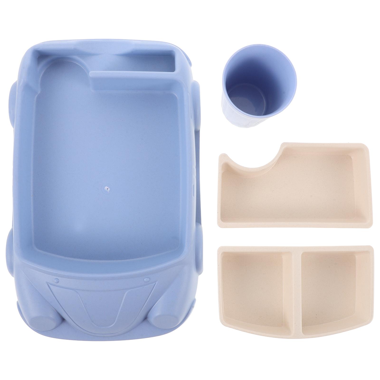 

Тарелки для малышей Многоразовые отделения для автомобиля Детское питание Закуски Тарелки Подносы Отдельные 10 Inches синий