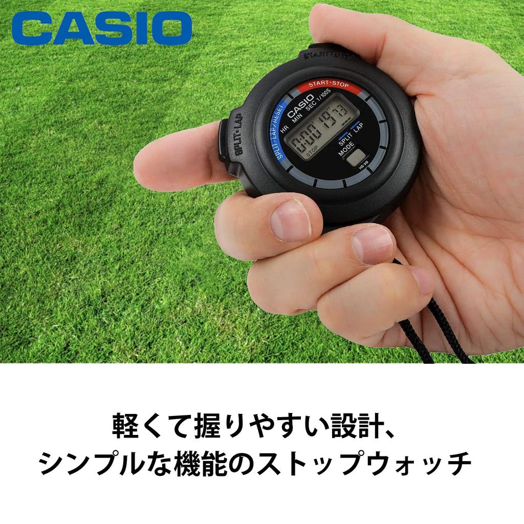 CASIO Lap Split Stopwatch, Time, Time, Silent, Black, HS-3C-8AJH