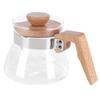 400ml Czajnik Szklany Ekspres do Kawy Dzbanek Czajnik na Wodę z Drewnianą Rączką Akcesorium Kuchenne