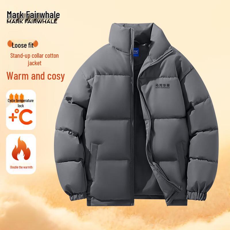 MARK FAIRWHALE Men s Loose Fit Stand-Collar Puffer Jacket 4XL