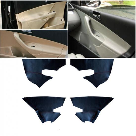 4x Real Leather Car Door Panel & Armrest Cover Replace Trim For Passat B6 2008