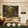 Tapiserie de Vânătoare Europeană Clasică Imprimată Plat 2D Piele de Piersică Agățată pe Perete Pânză de Fundal Pădure Vintage Cal pentru Sufragerie