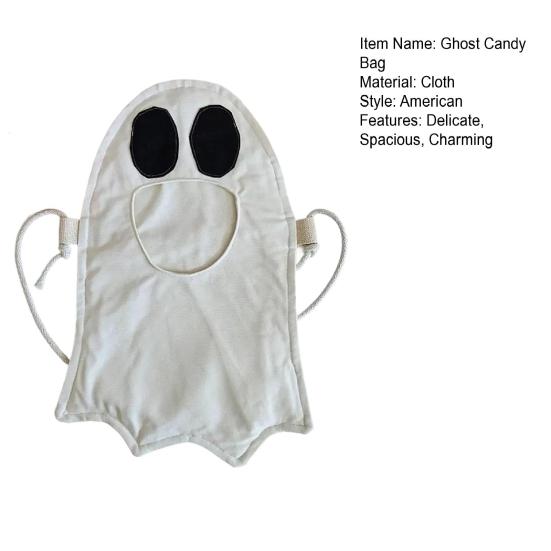 Ghost Candy Bag Spooky White Ghost Goodie Bags Fabric Ghost