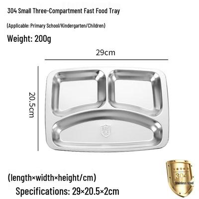 Assiette repas compartimentée Chahua en acier inoxydable 304