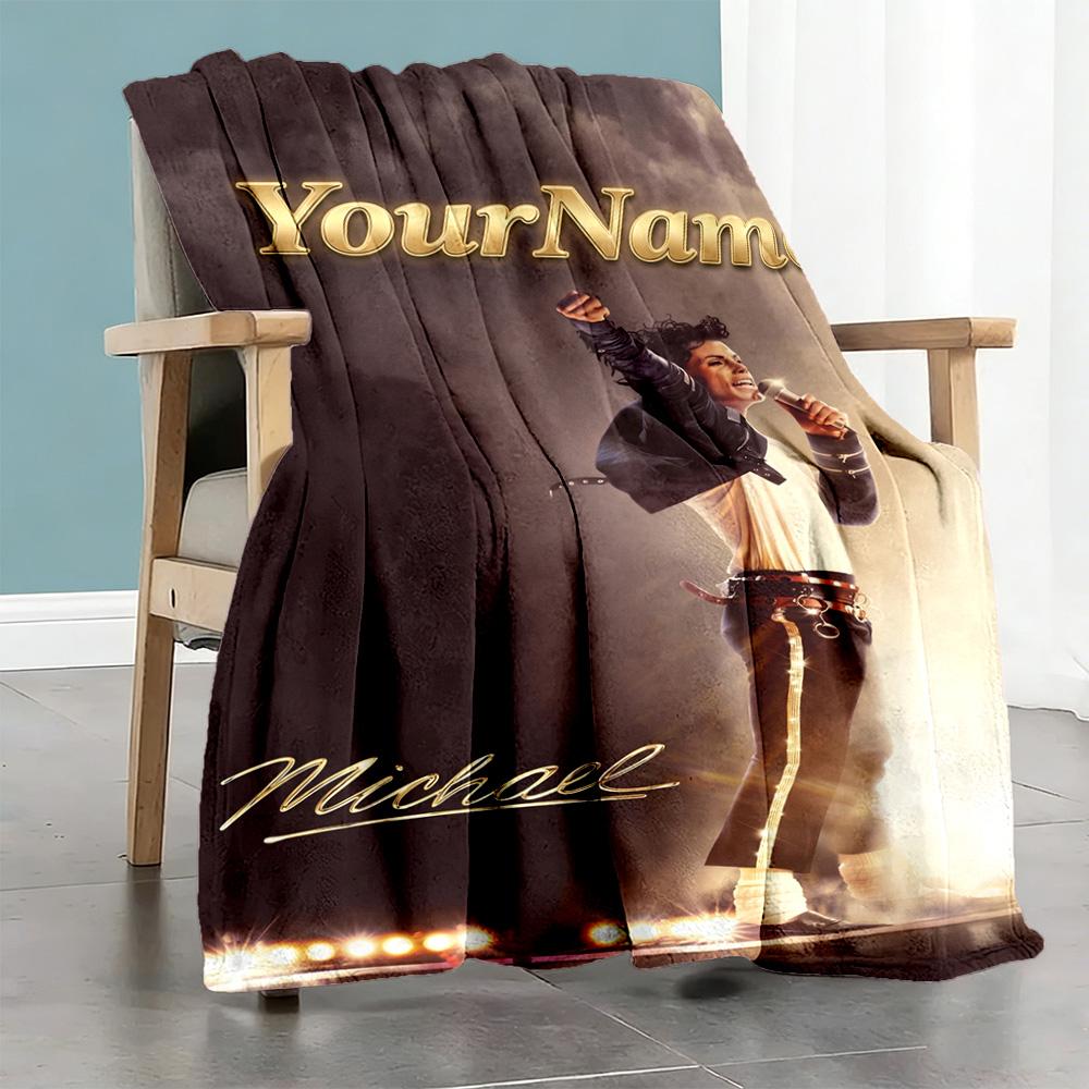 Michael Jackson 81 Customize Your Name Blanket Throw Personalized Blanket Warmthful Decor Throw For Nap Office Chair Picnics Seaside