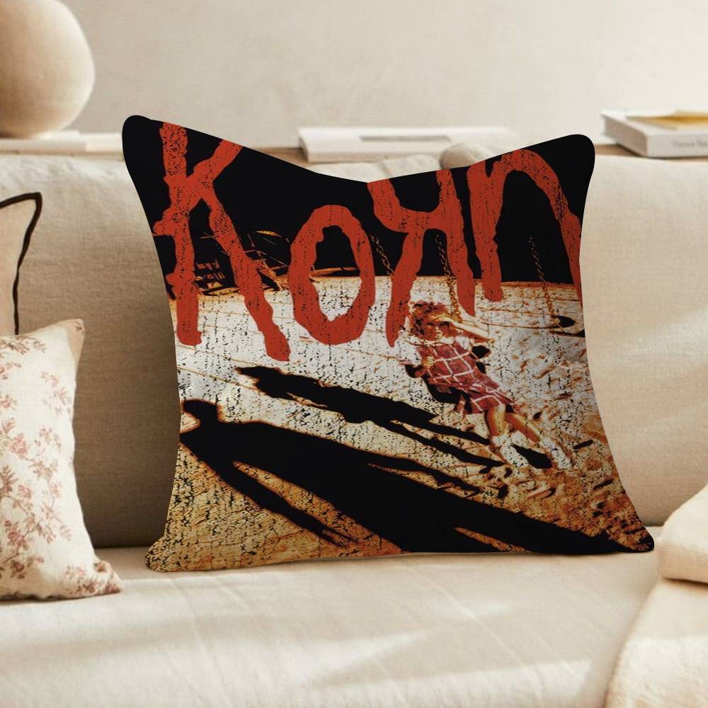 Korn Rock Band Music Album Maple Design Cushion Cover Happy Autumn Harvest decor Holiday Decorati Pillow Cover