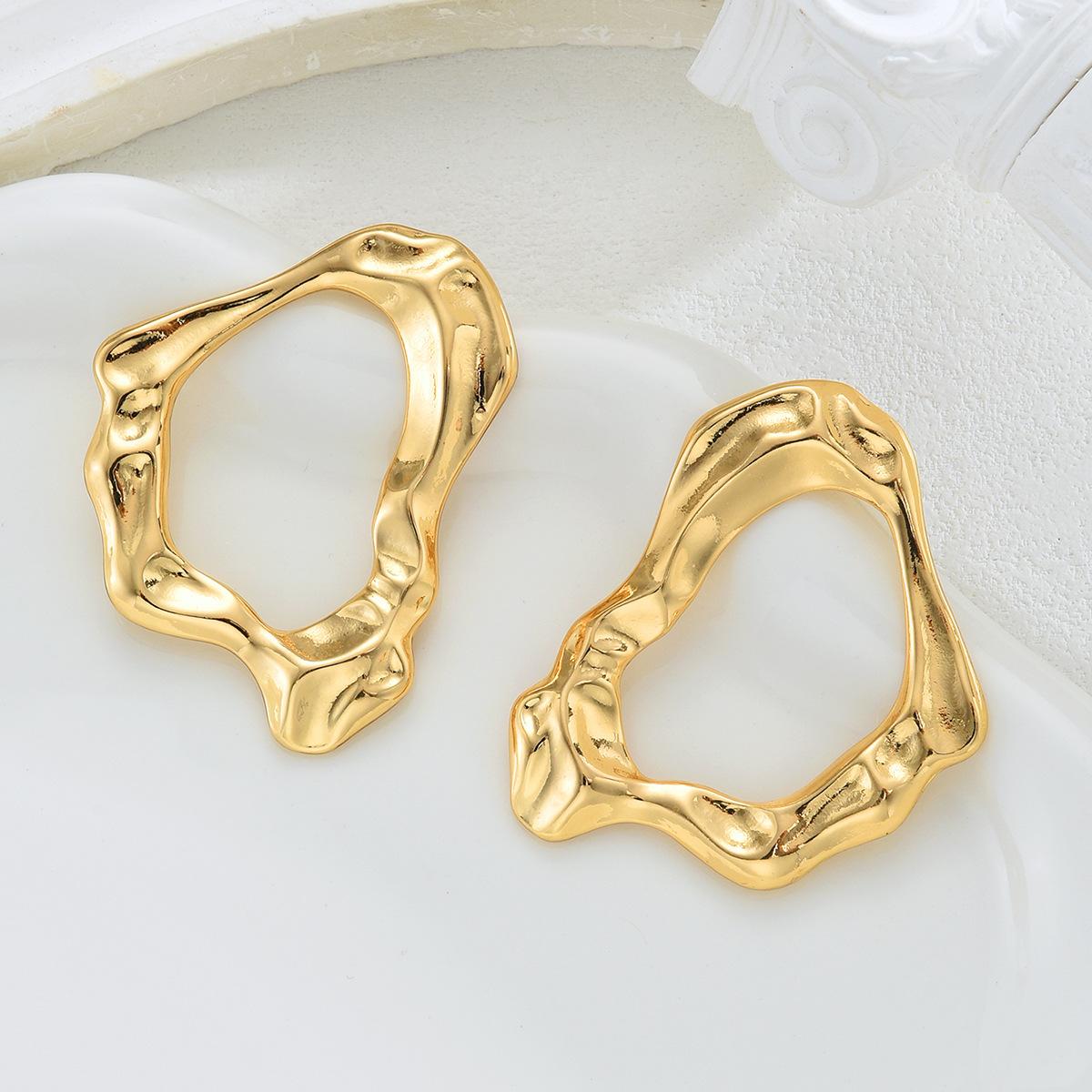 

IF ME 2PCS Exaggerated Geometric Alloy Earrings Women s Simple Fashion Statement Ear Jewelry Luxury Minimalist Dangle Studs for All Ages золотой