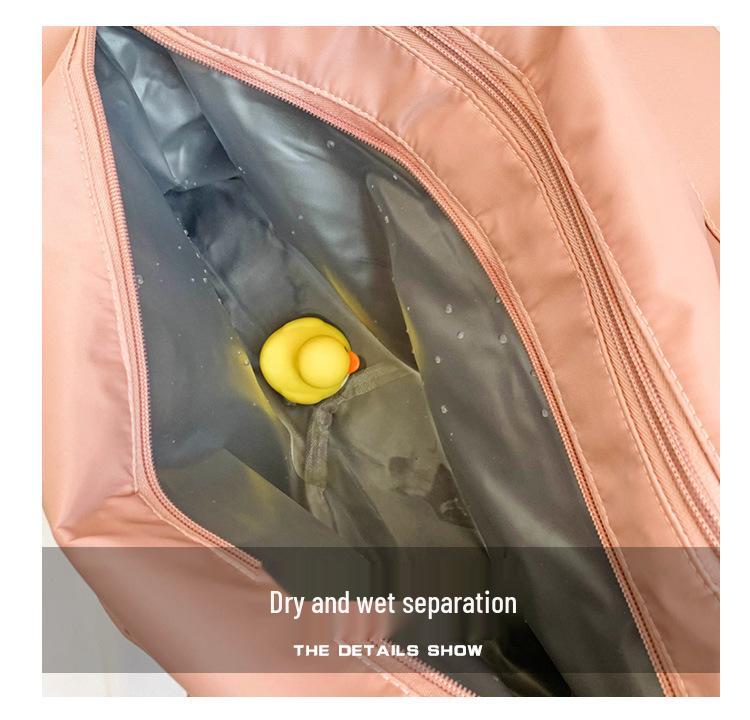 Shoe Compartment Yoga Sports Bag With Wet/Dry Separation, Women's Logo, Large Capacity for Short Trips