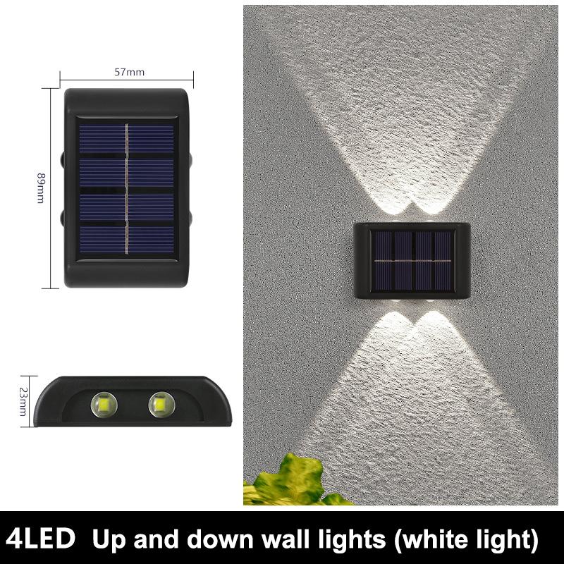 Solar Wall Lamp Outdoor Waterproof Upper And Lower Wall Lights Luminous Lighting Home Garden Courtyard Fence Decoration Light