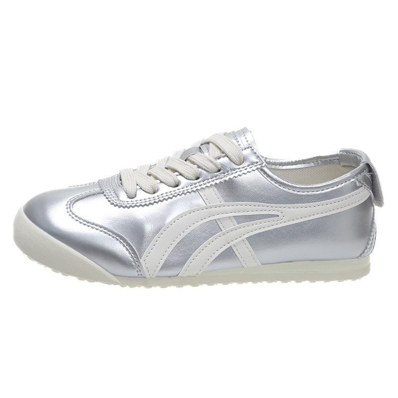 

Trainers Women Sneakers Non-slip Flats Jogging Shoes Fashion Leather Lace-up Casual Shoes Soft Sole Sports Walking Running Shoes 40 срібний